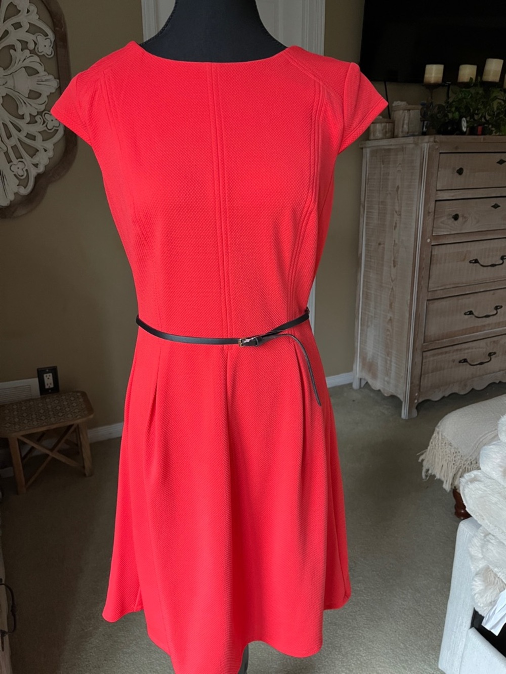 NWT Shelby & Palmer Vibrant Red Fit-and-Flare Midi Dress, Size 10